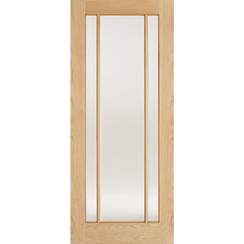 Internal Oak Lincoln 3 Light Door with Frosted Glass